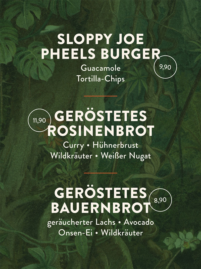 Pheels Speisekarte Pheels Speisekarte