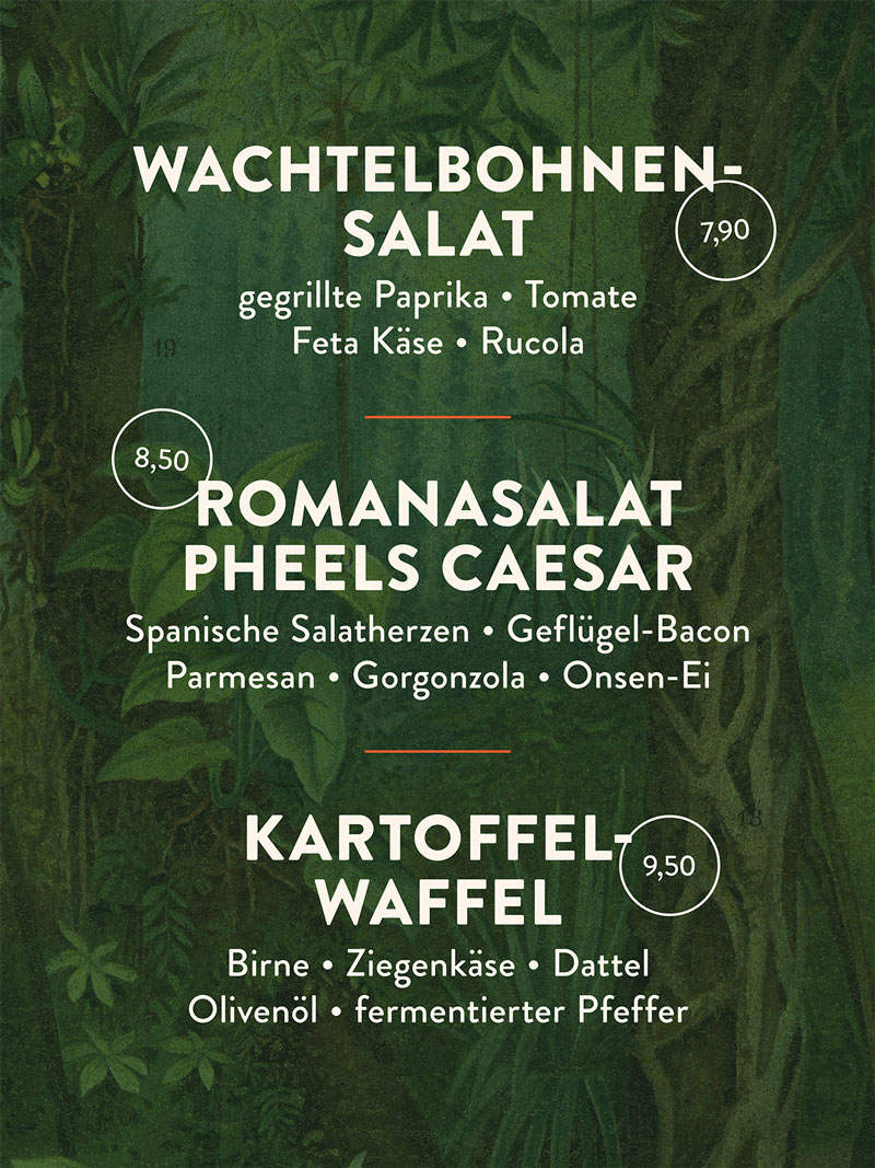 Pheels Speisekarte Pheels Speisekarte
